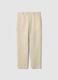 White pure linen trousers with regular fit_4