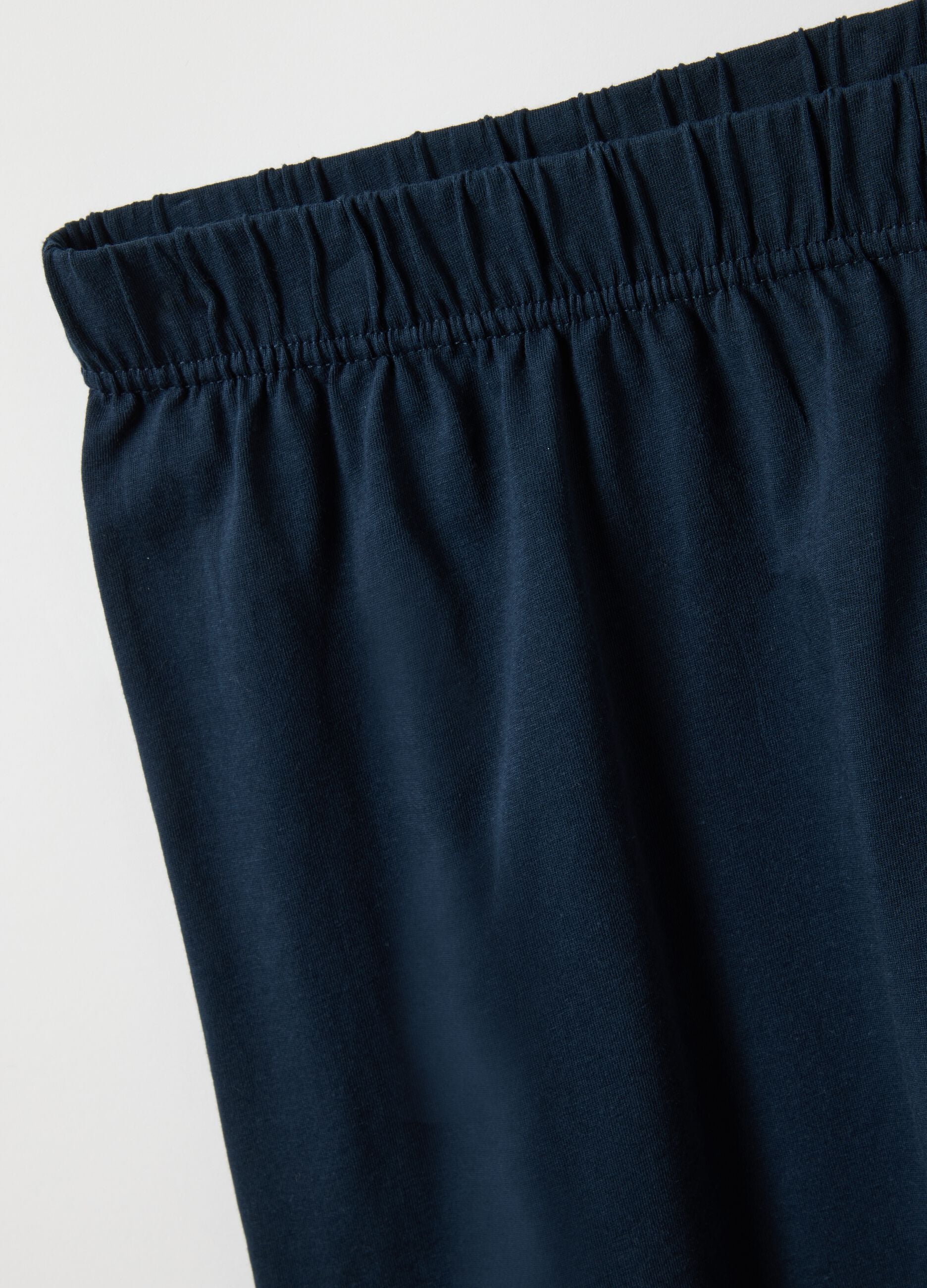 Short blue pure cotton pyjamas with regular fit