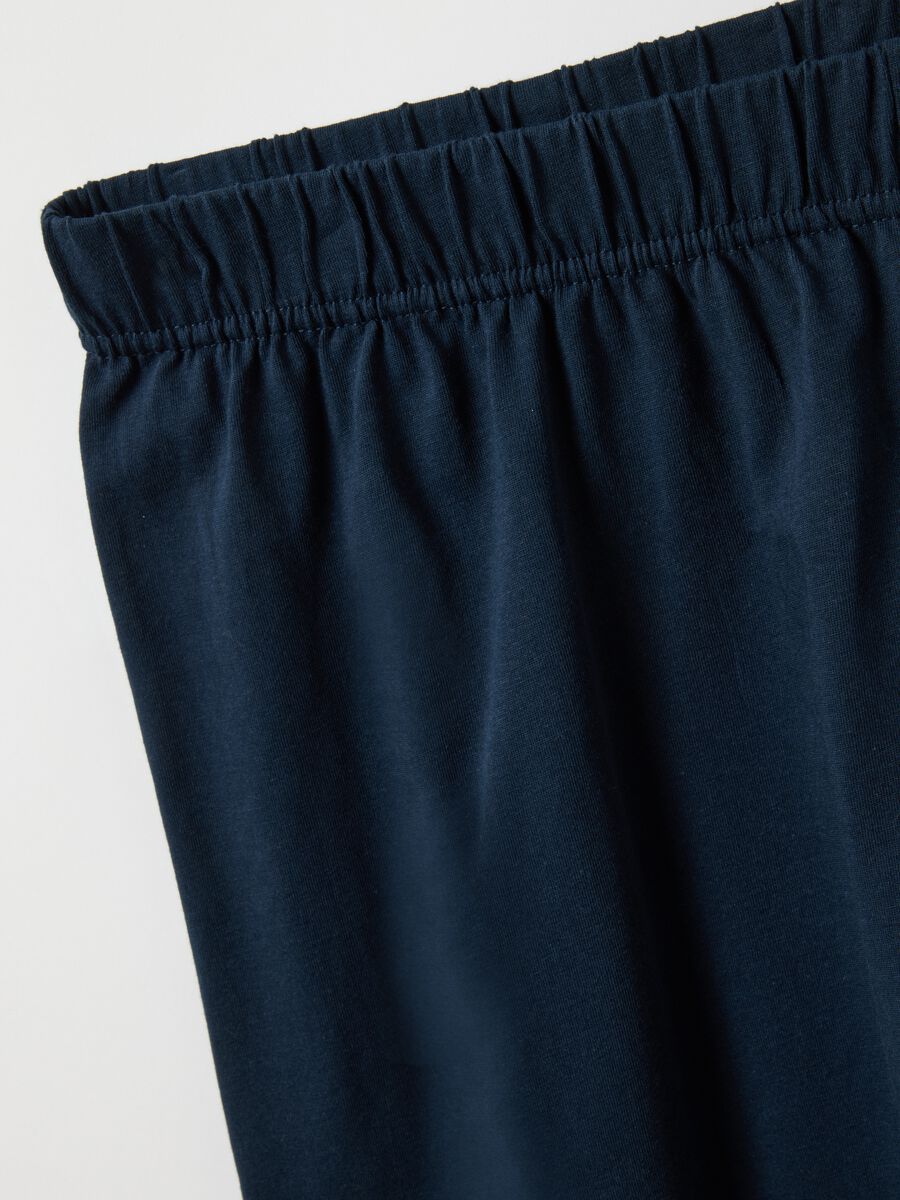 Short blue pure cotton pyjamas with regular fit_5