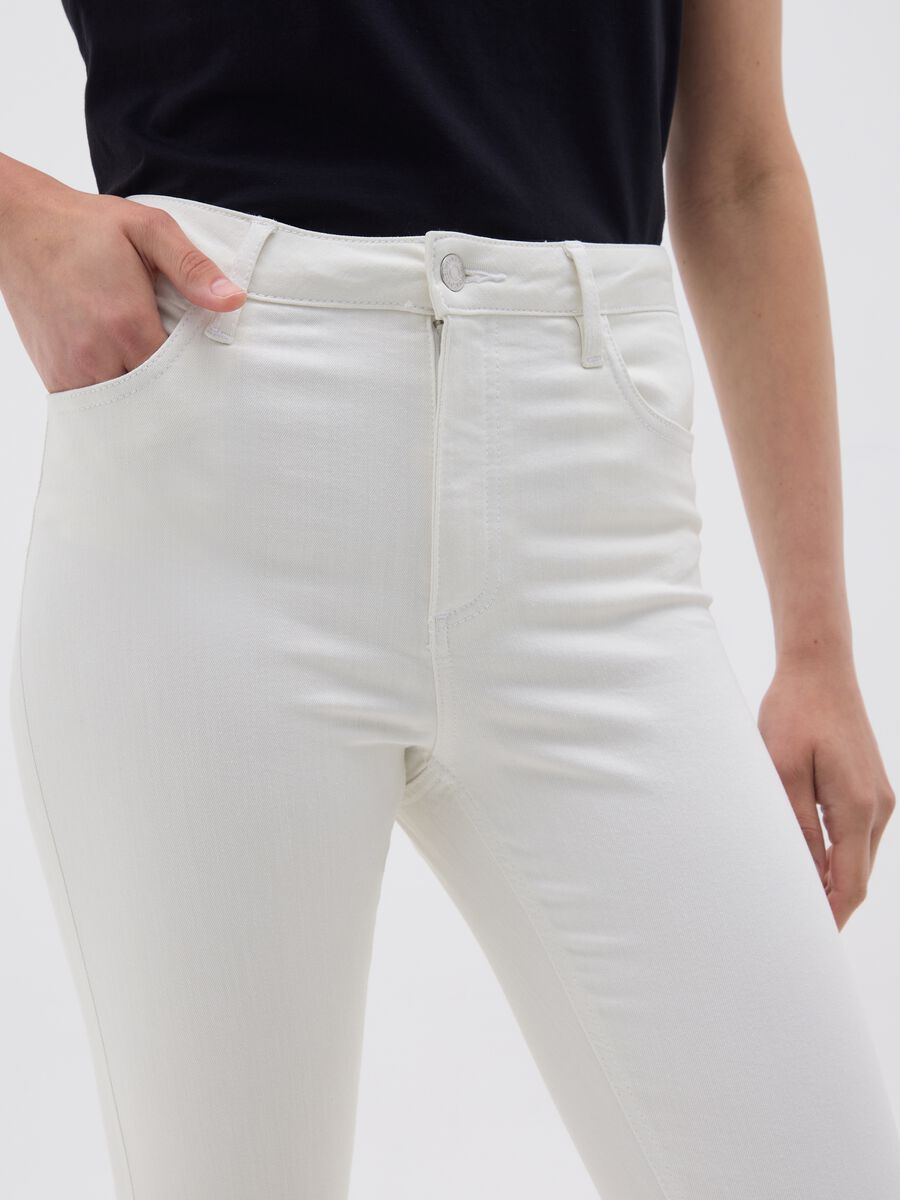 Women's white skinny fit denim jeans_3