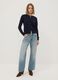 Navy wool-blend crew-neck cardigan_1