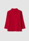 Red long-sleeve polo shirt in pure organic cotton for baby boy_1