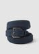 Blue belt with rectangular metal buckle_2