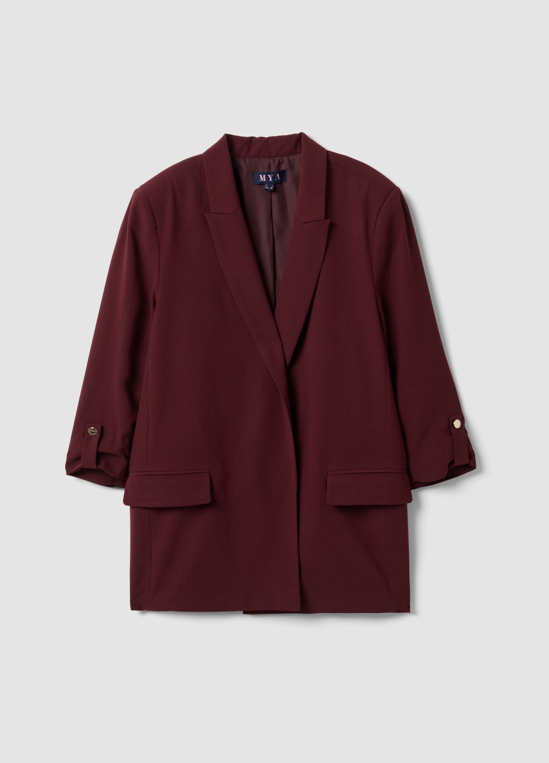 Red lined regular-fit blazer with classic lapels