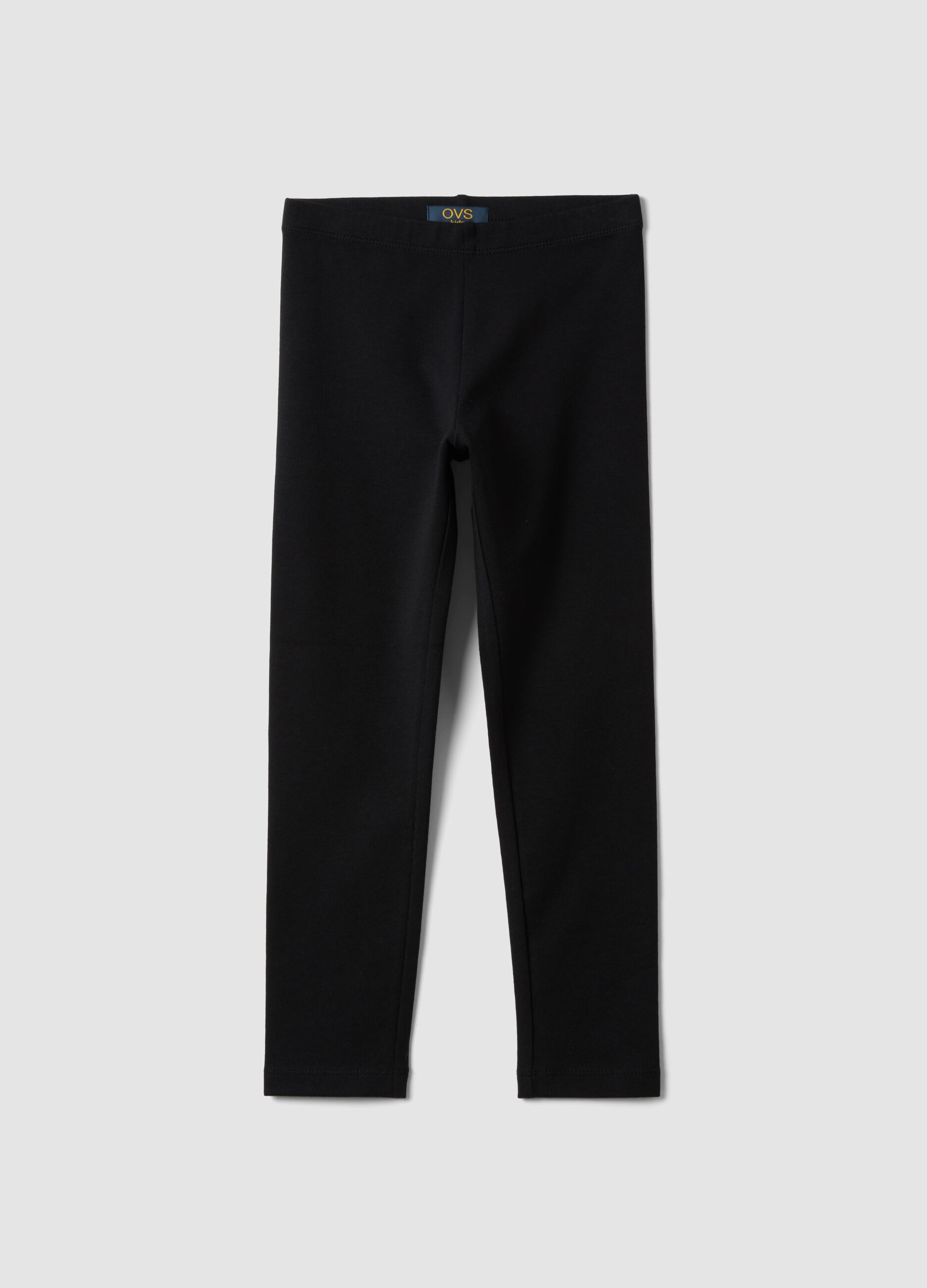 Girls&rsquo; black skinny leggings in stretchy organic cotton