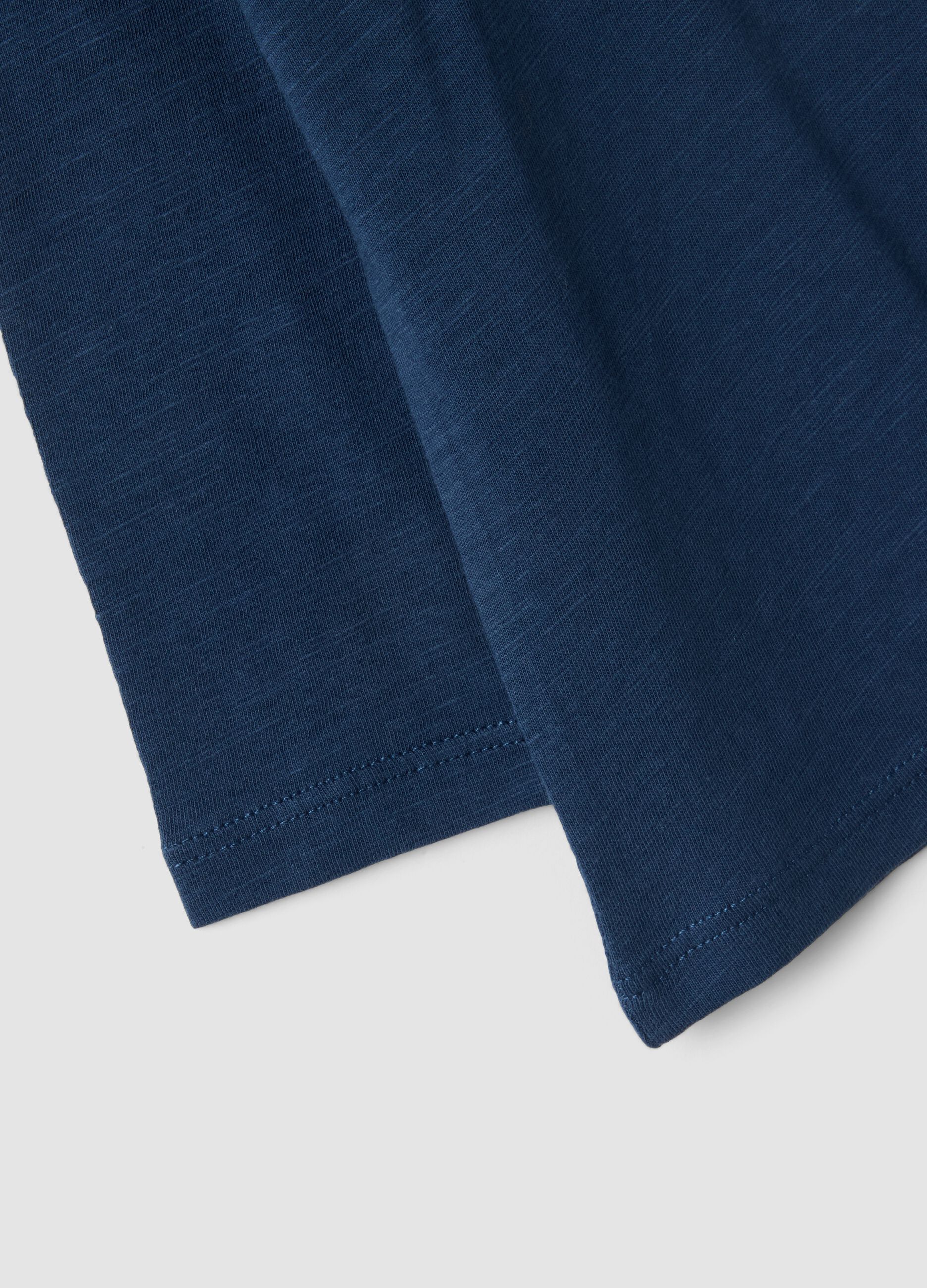 Blue oversized pure organic cotton T-shirt with chest pocket for boys
