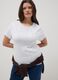 White pure cotton striped regular fit T-shirt_0