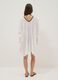 White cotton-viscose blend V-neck kaftan_2
