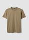 Beige slim-fit mercerised pure cotton T-shirt_4