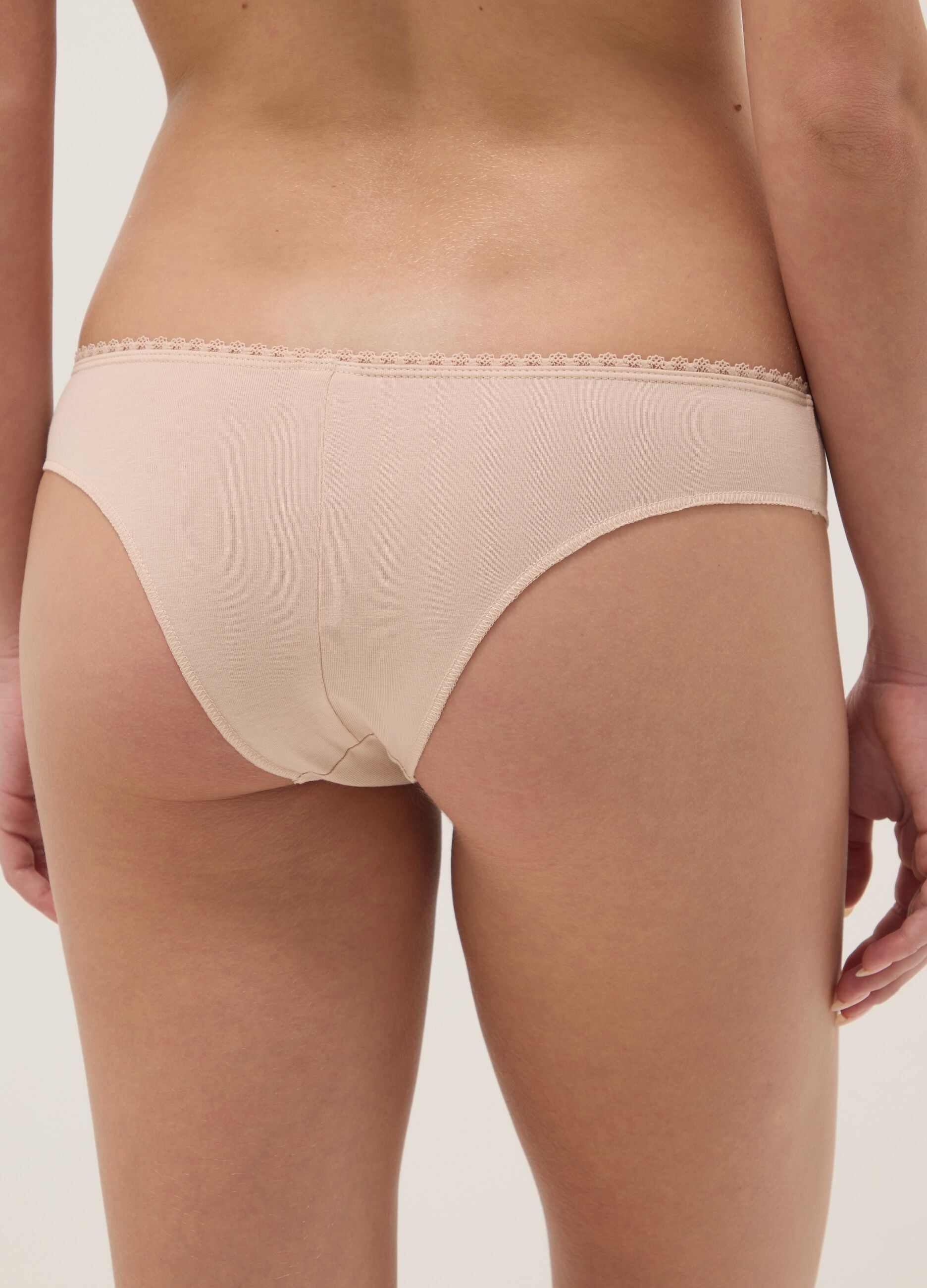 Triple Pack Beige Stretch Cotton Regular Fit Briefs