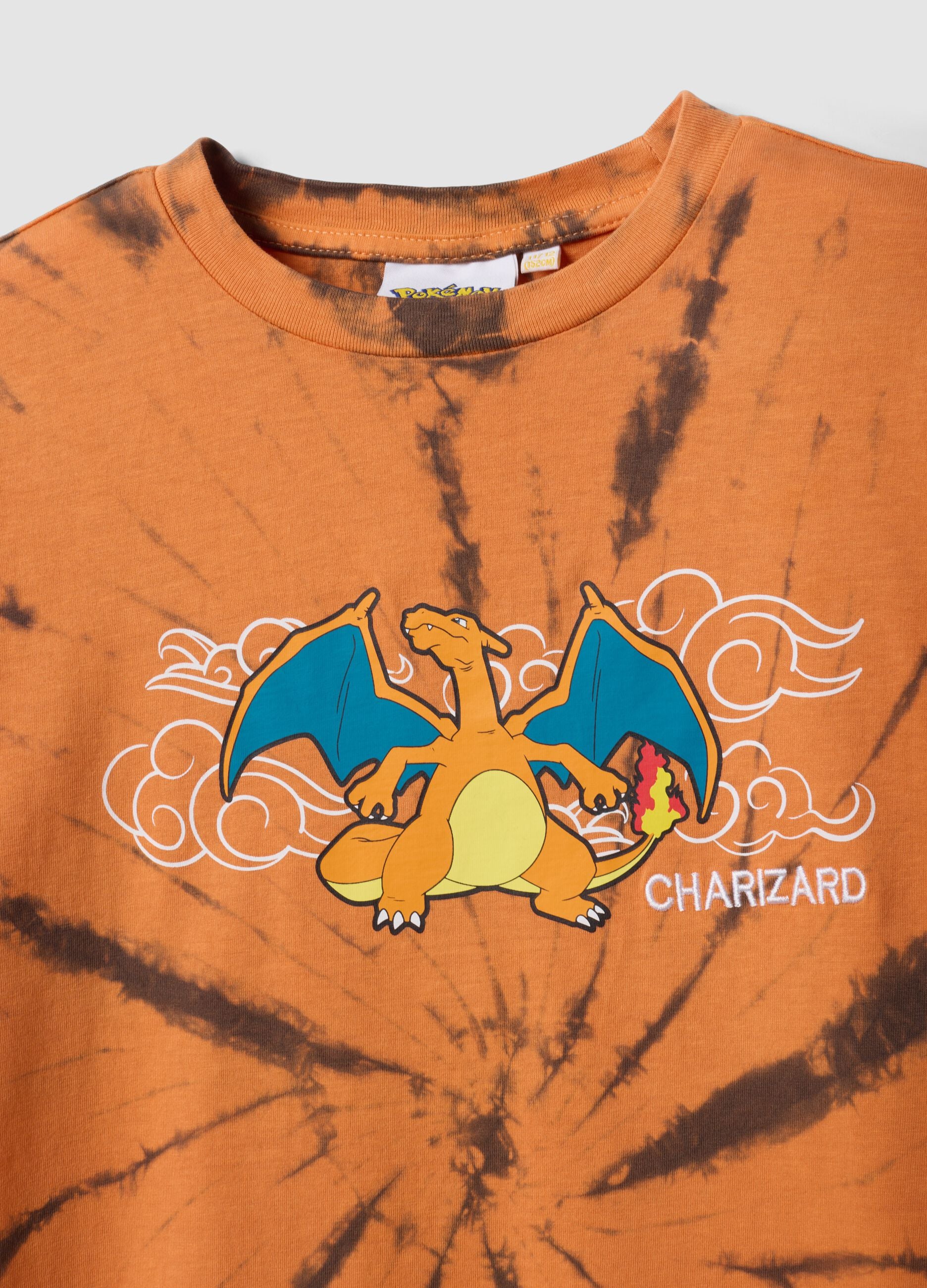 Orange pure cotton Pok&eacute;mon printed T-shirt for boys