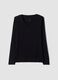 Black stretch modal crew-neck T-shirt, regular fit_0