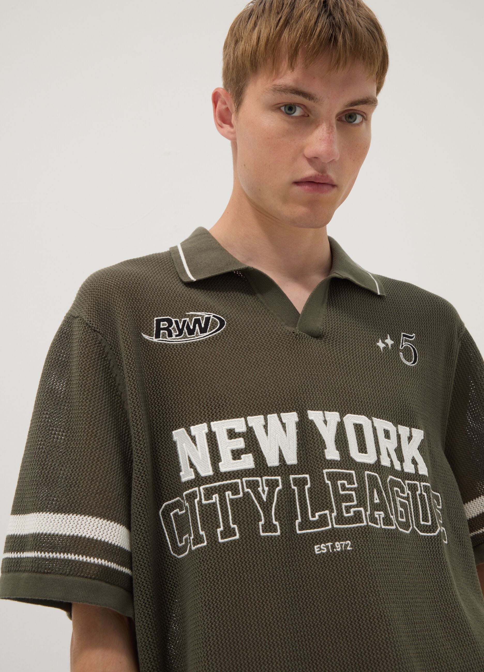 Green pure cotton polo shirt