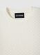 Slim Fit White Cotton Blend Crew Neck Sweater_5