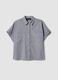 Camicia a righe bianche e blu a maniche corte regular fit con taschini_4