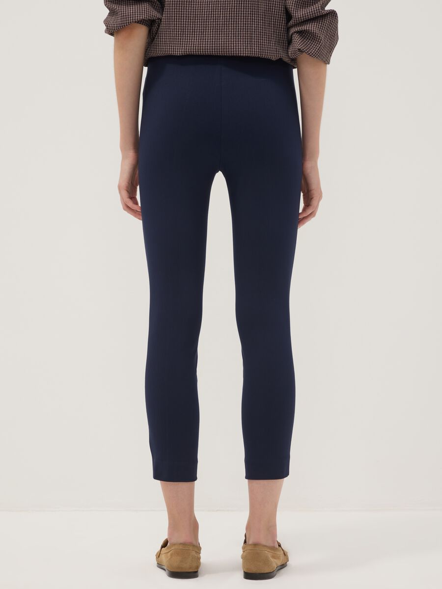 Blue slim-fit stretch viscose leggings_2