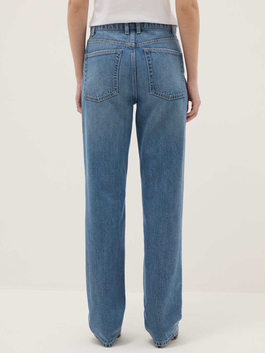 Jeans blu in puro cotone straight fit_3