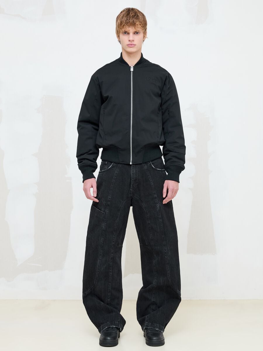 Black Nylon Bomber Jacket_2