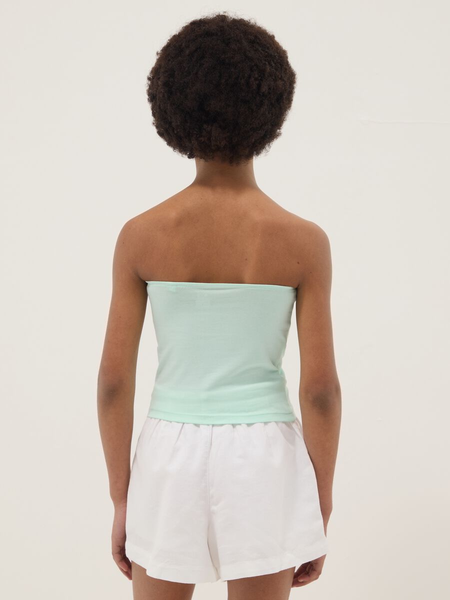 Top fitted a fascia verde in cotone elasticizzato da ragazza_1
