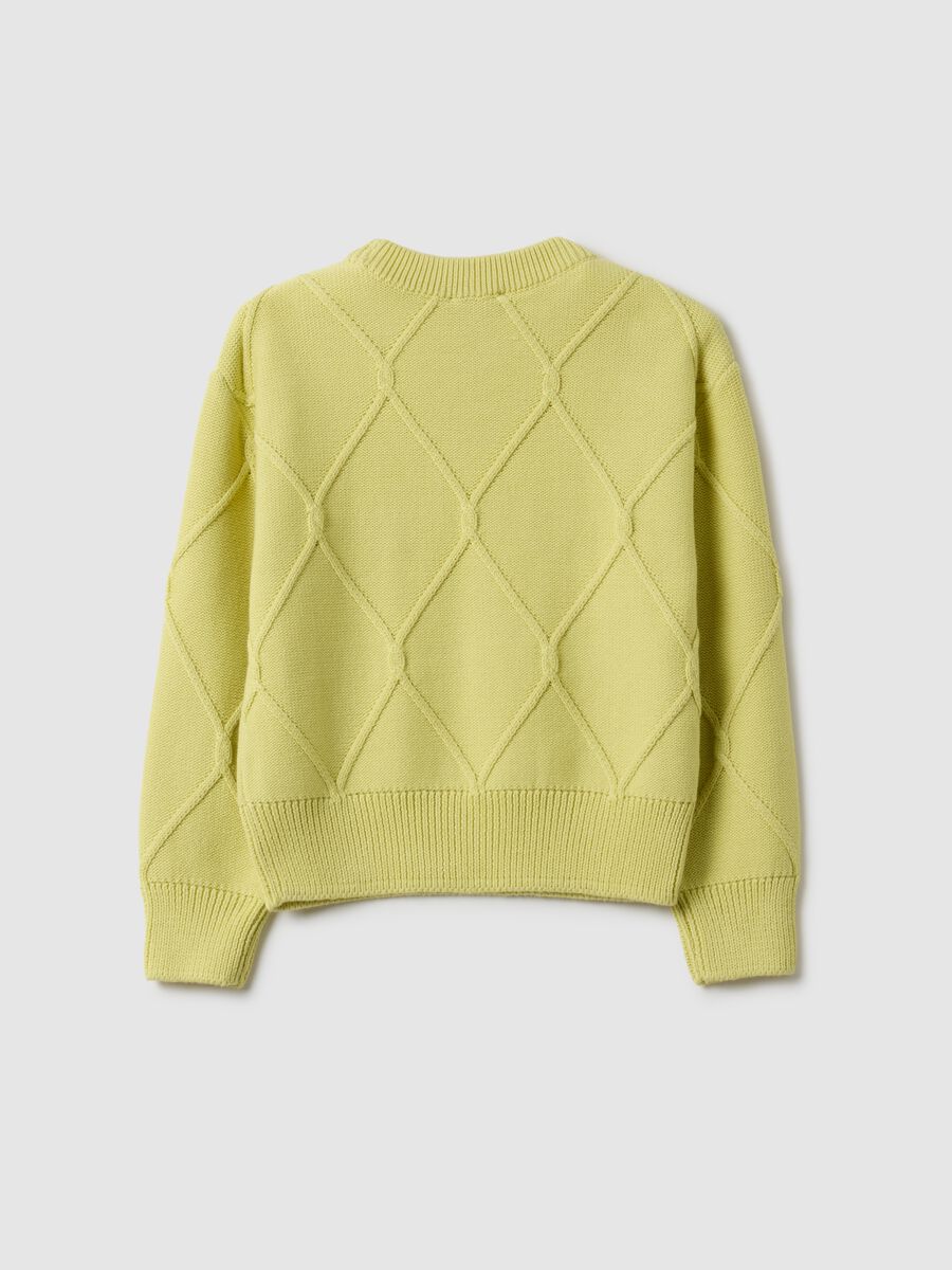 Girls' Yellow Pure Cotton Jumper Regular Fit with Floral Embroidery_4