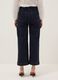 Wide leg stretch denim jeans in blue cotton_2