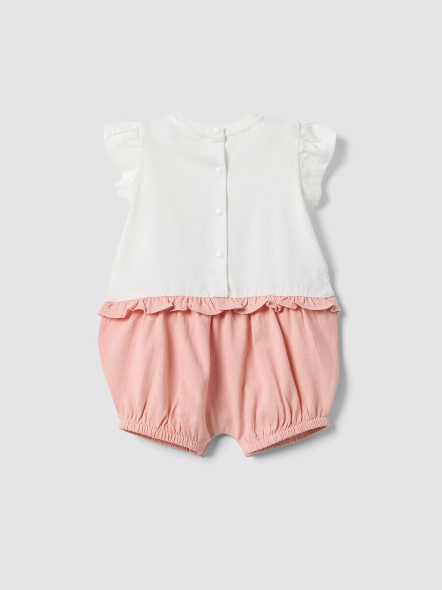 Multicolour pure cotton baby romper with designs_1