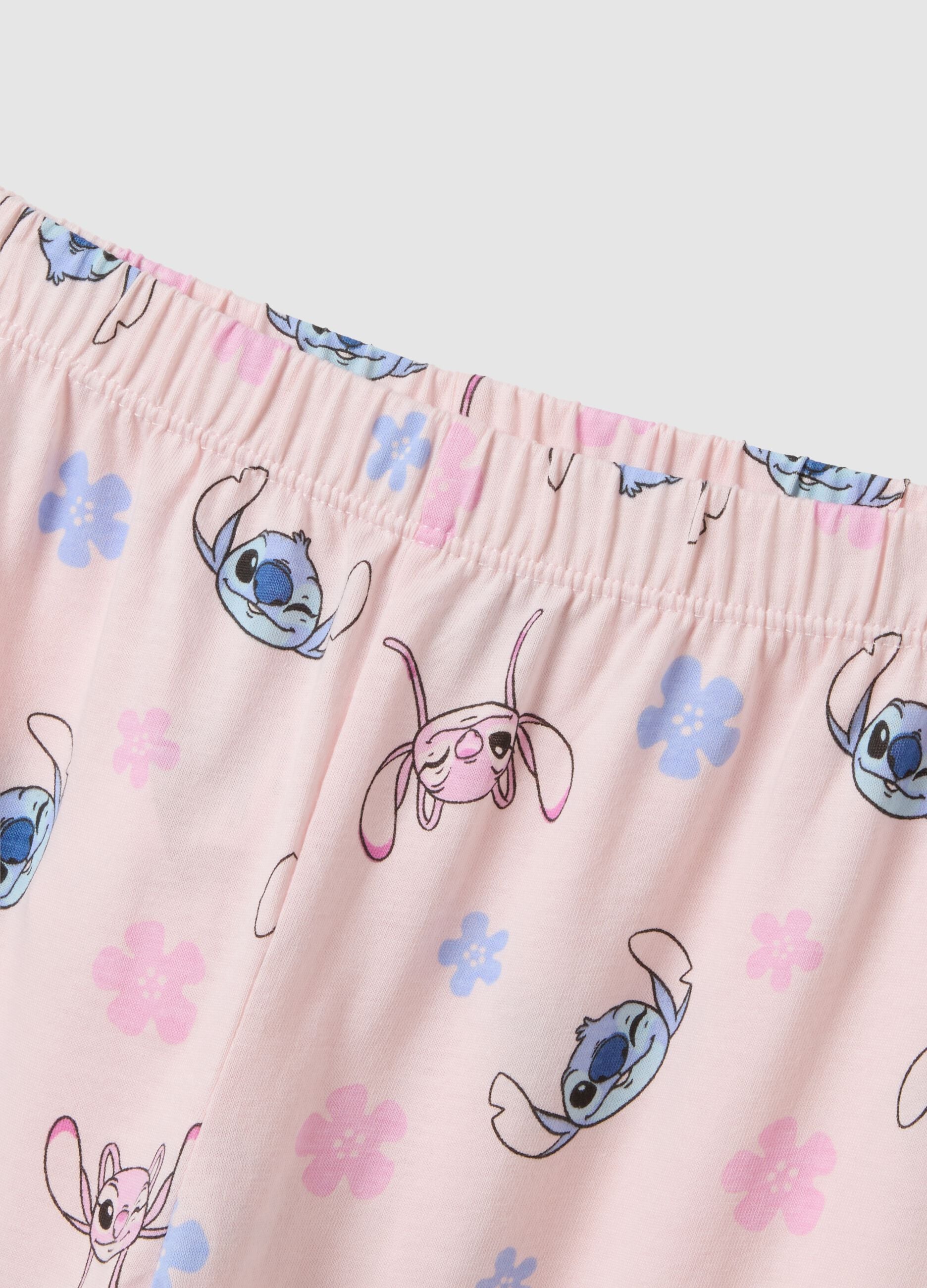 Multicolour pure cotton pyjamas regular fit with Stitch print