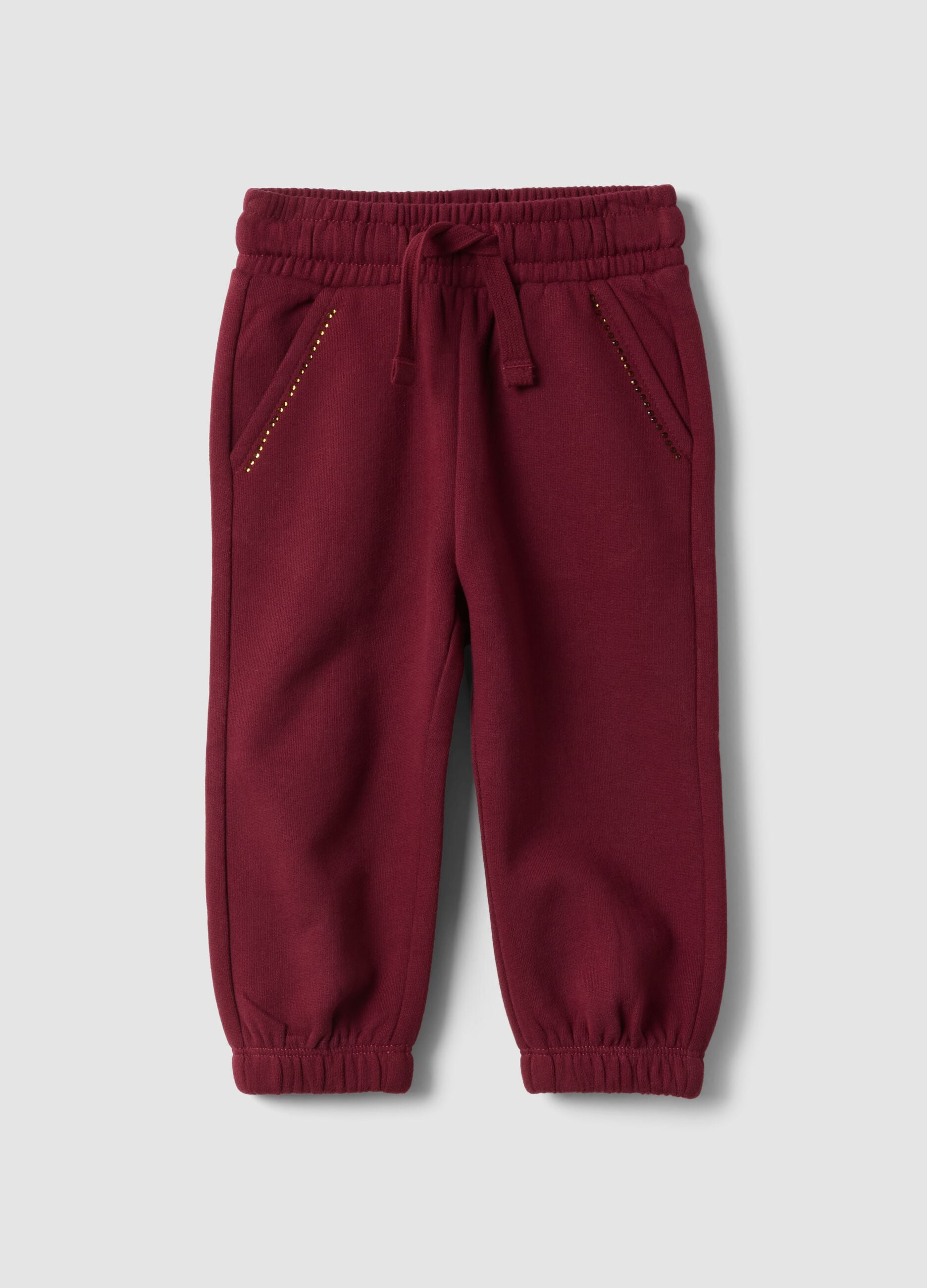 Red pure cotton jogger trousers