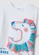 White and blue pure cotton t-shirt and shorts set for boys, regular fit_2