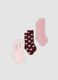 3-pack of long pink socks in stretch organic cotton_0