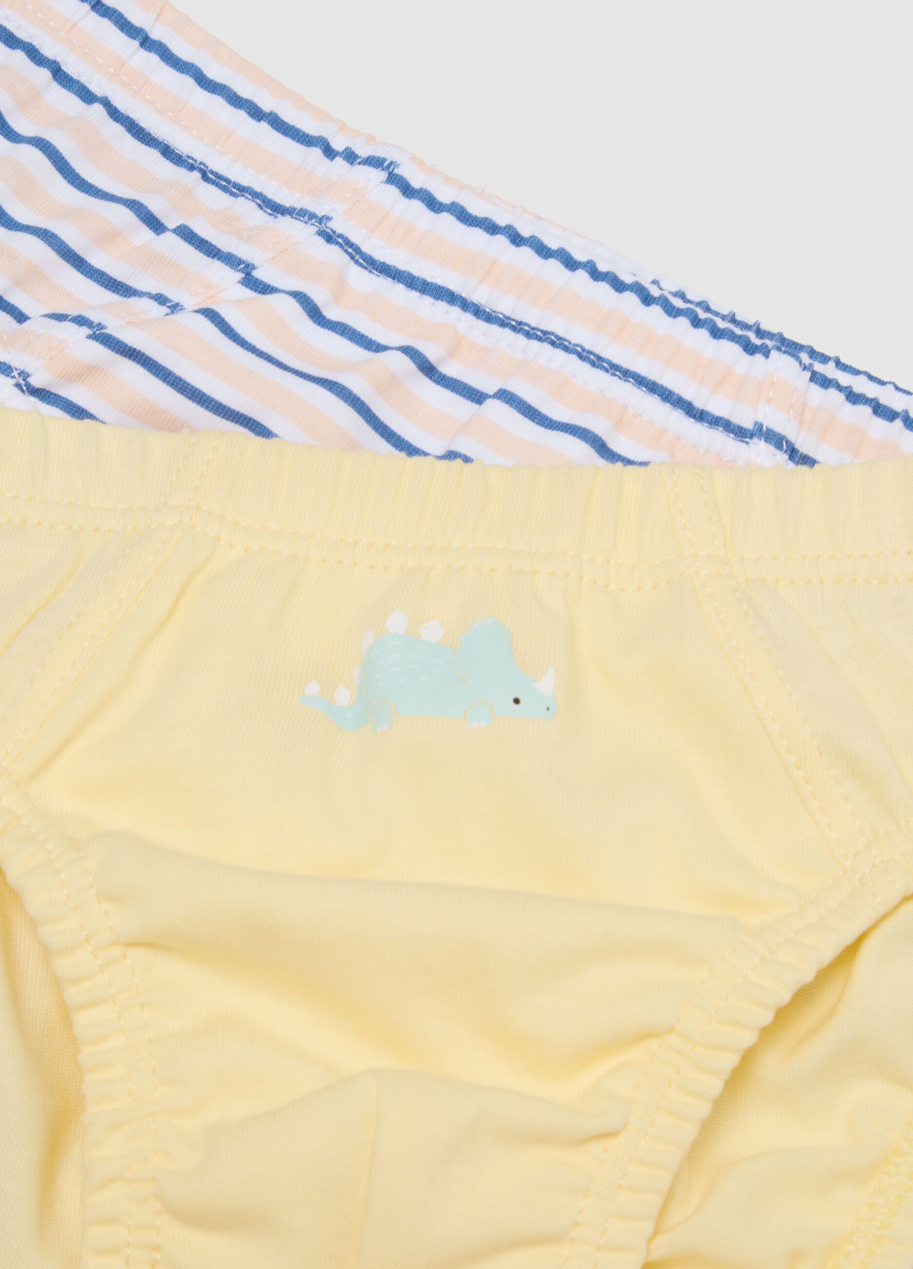 Multipack of multicoloured pure cotton regular fit panties for newborns