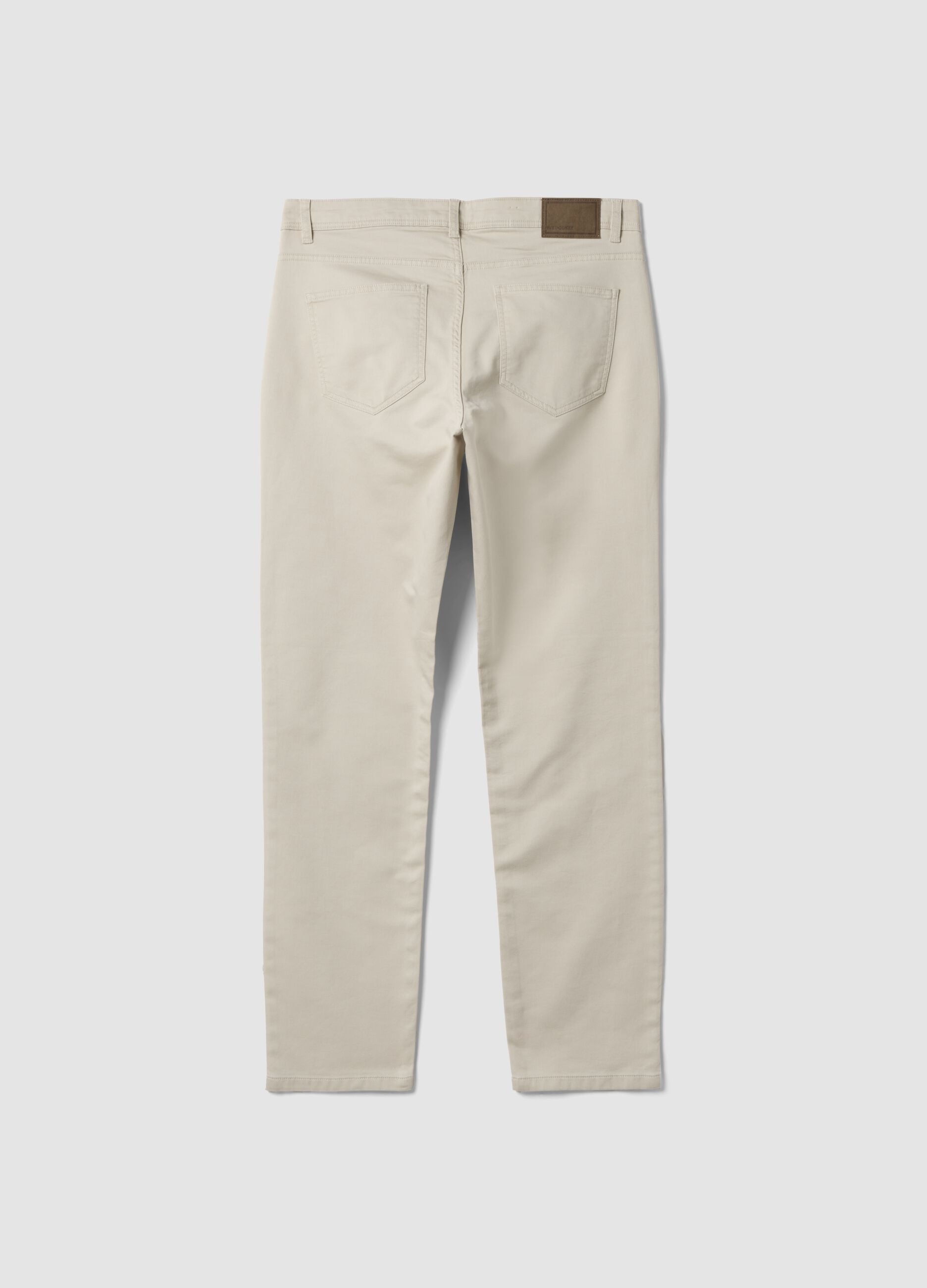 Green slim-fit stretch cotton dobby trousers