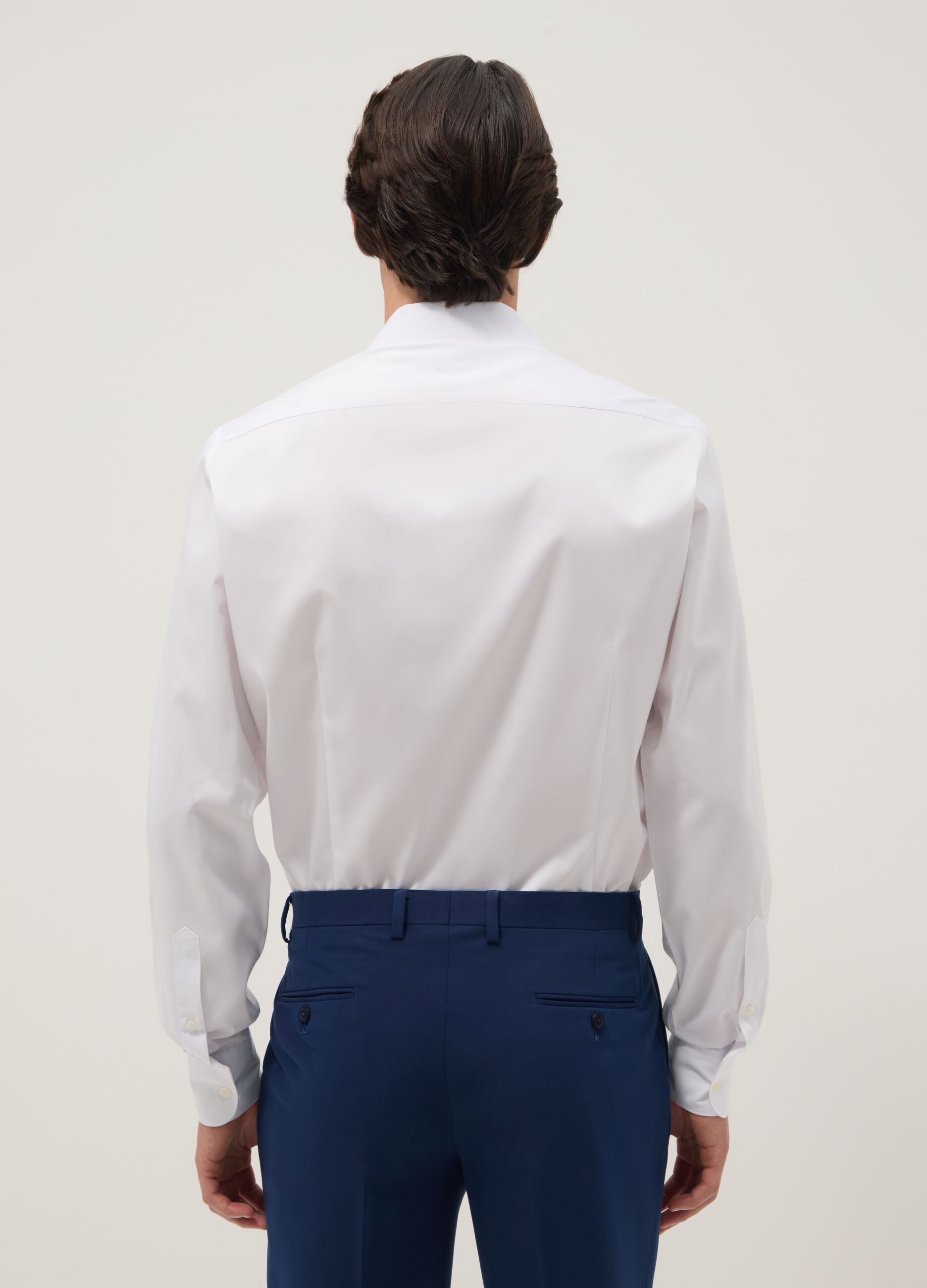 Slim fit white shirt with French collar