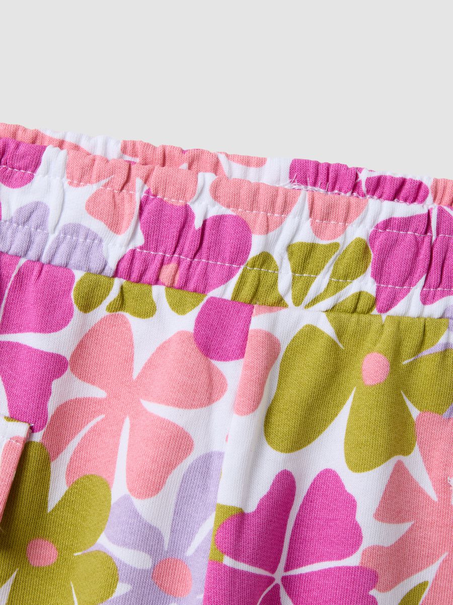 Pure cotton multicolour floral print shorts for girls, regular fit_2