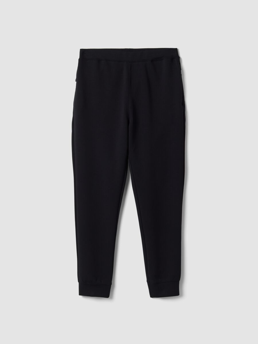 Jogger neri regular fit in tessuto elasticizzato Easy dry_4