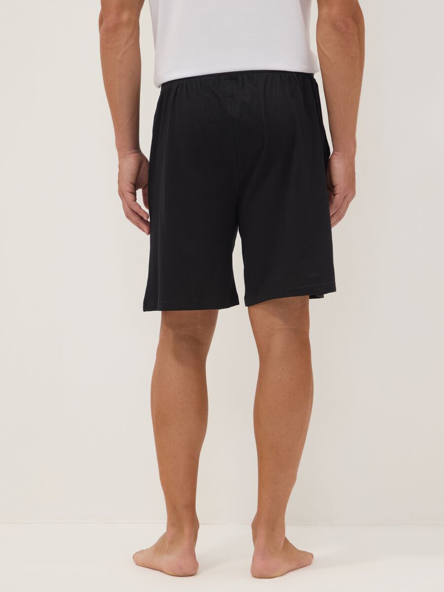 Pantaloncini pigiama neri in cotone organico_2
