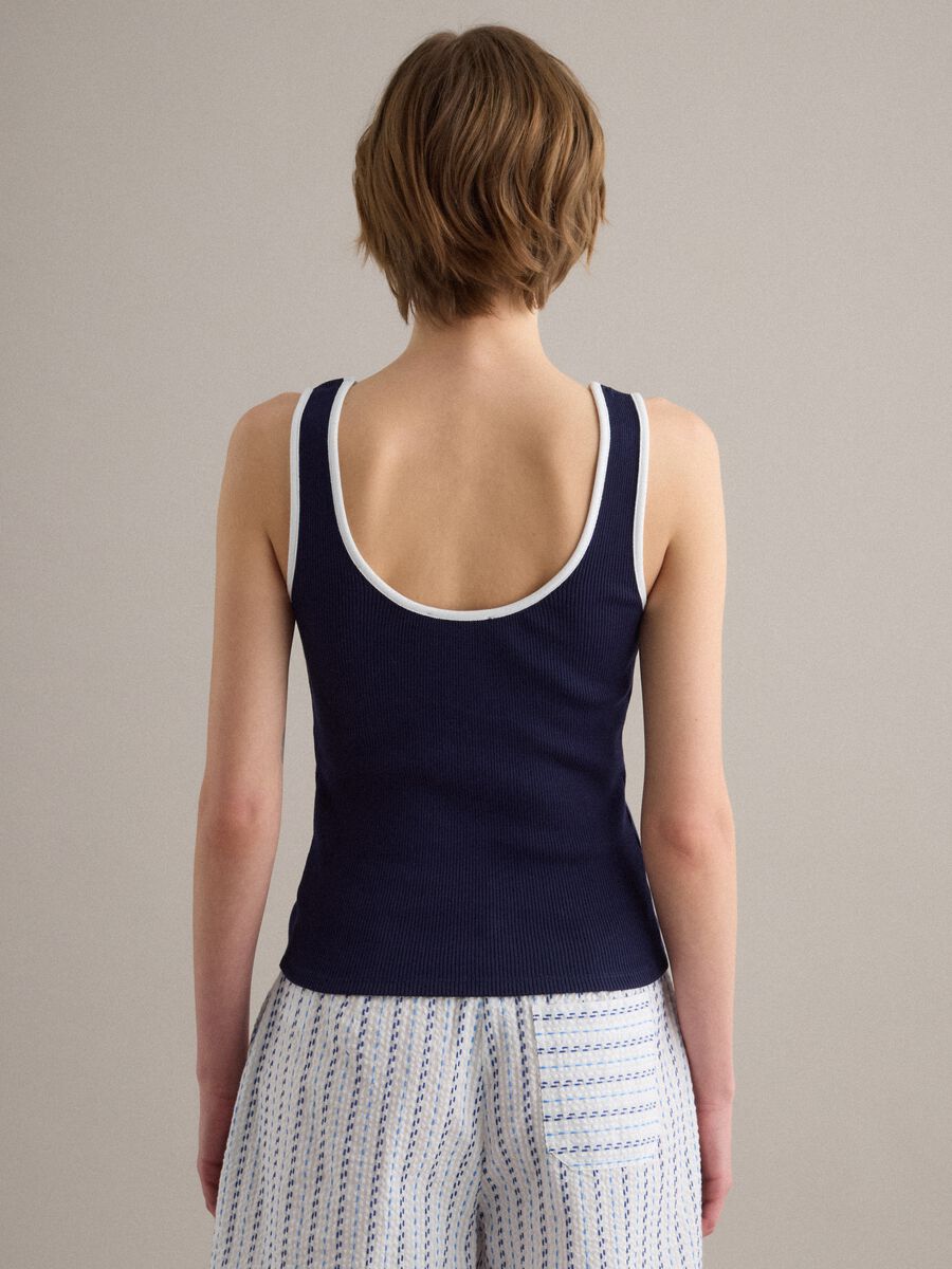 Tank top blu in puro cotone_3