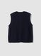 Blue pure-cotton knitted gilet in a regular fit_6