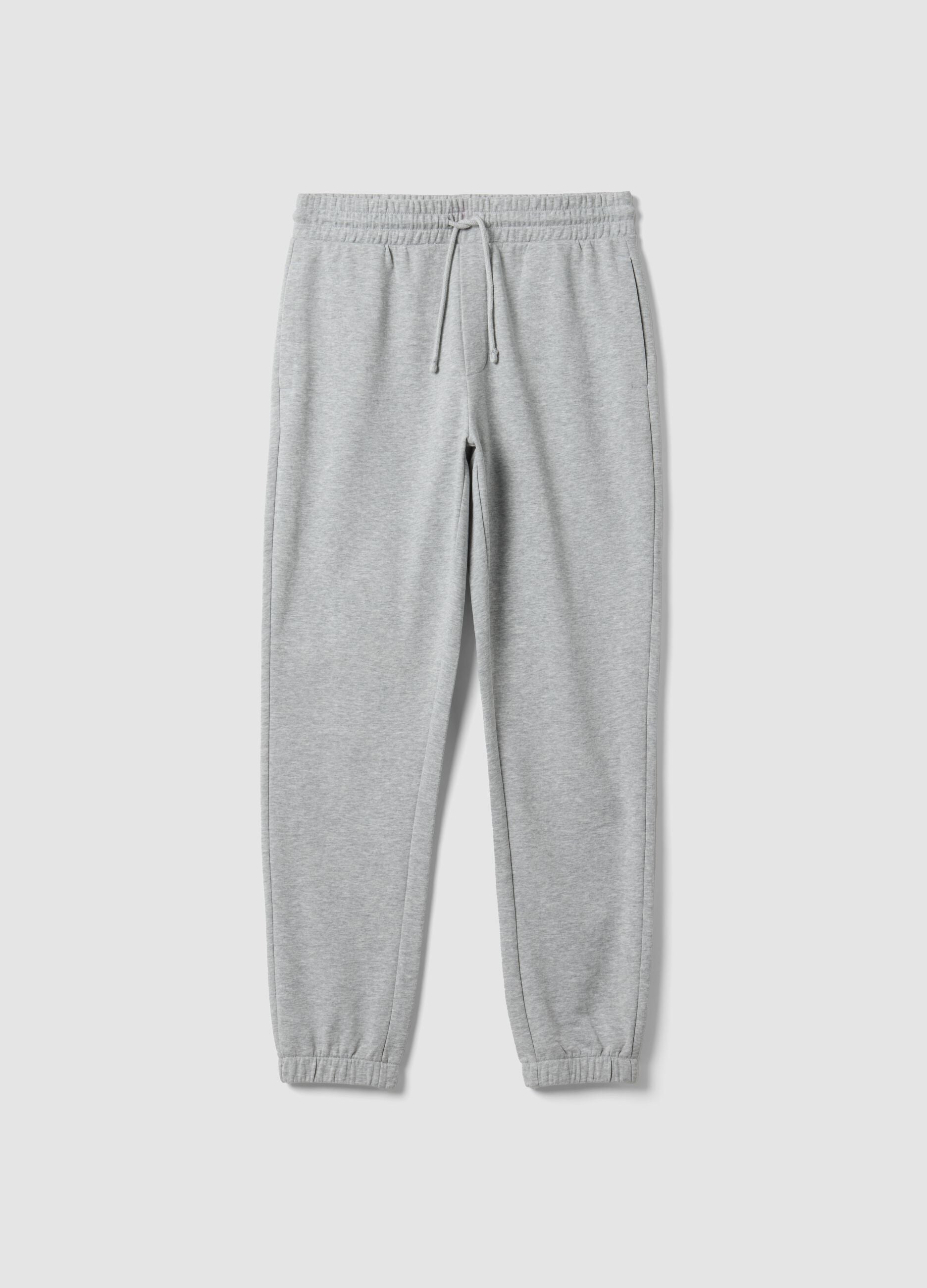 Grey cotton-blend joggers, regular fit