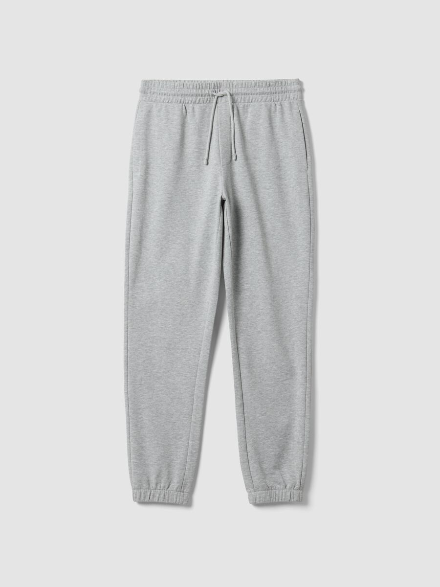 Grey cotton-blend joggers, regular fit_0