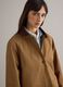 Regular fit brown cotton blend jacket with contrast collar_4