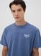 Blue pure cotton short-sleeve logo T-shirt_2