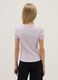 Purple stretch cotton fitted T-shirt for girls_1
