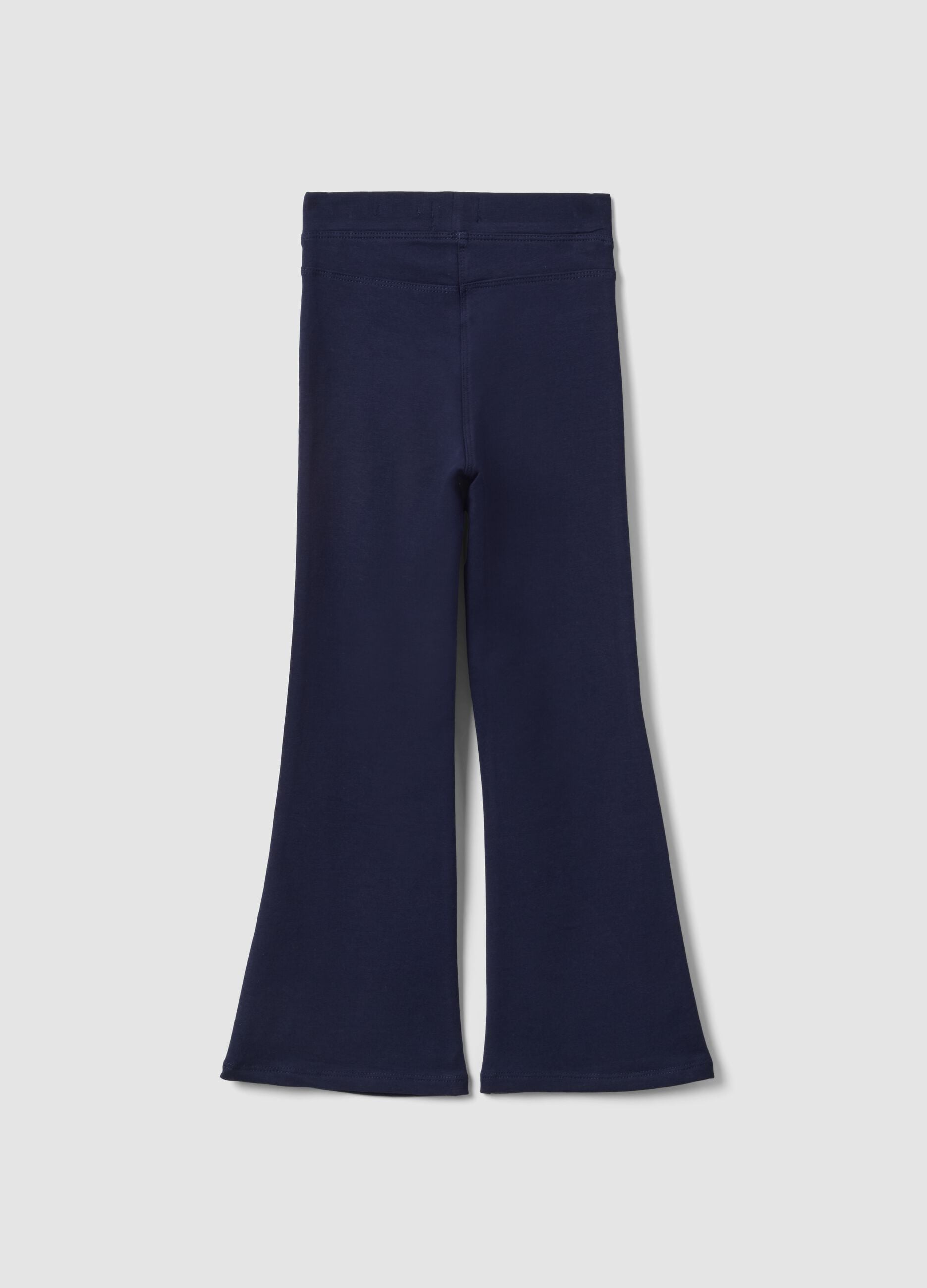 Blue organic cotton flare trousers