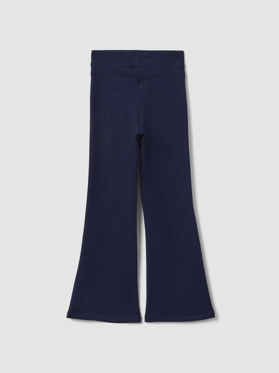 Blue organic cotton flare trousers_1