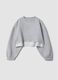 Grey cropped cotton-blend sweatshirt_0