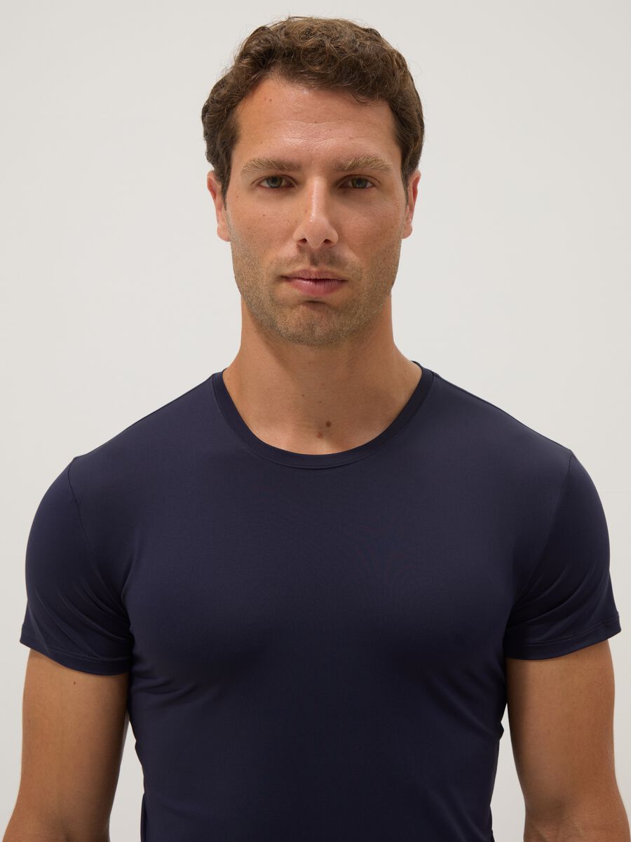 Bipack di t-shirt blu in tessuto elasticizzato_1