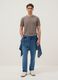Grey slim fit stretch cotton T-shirt_1