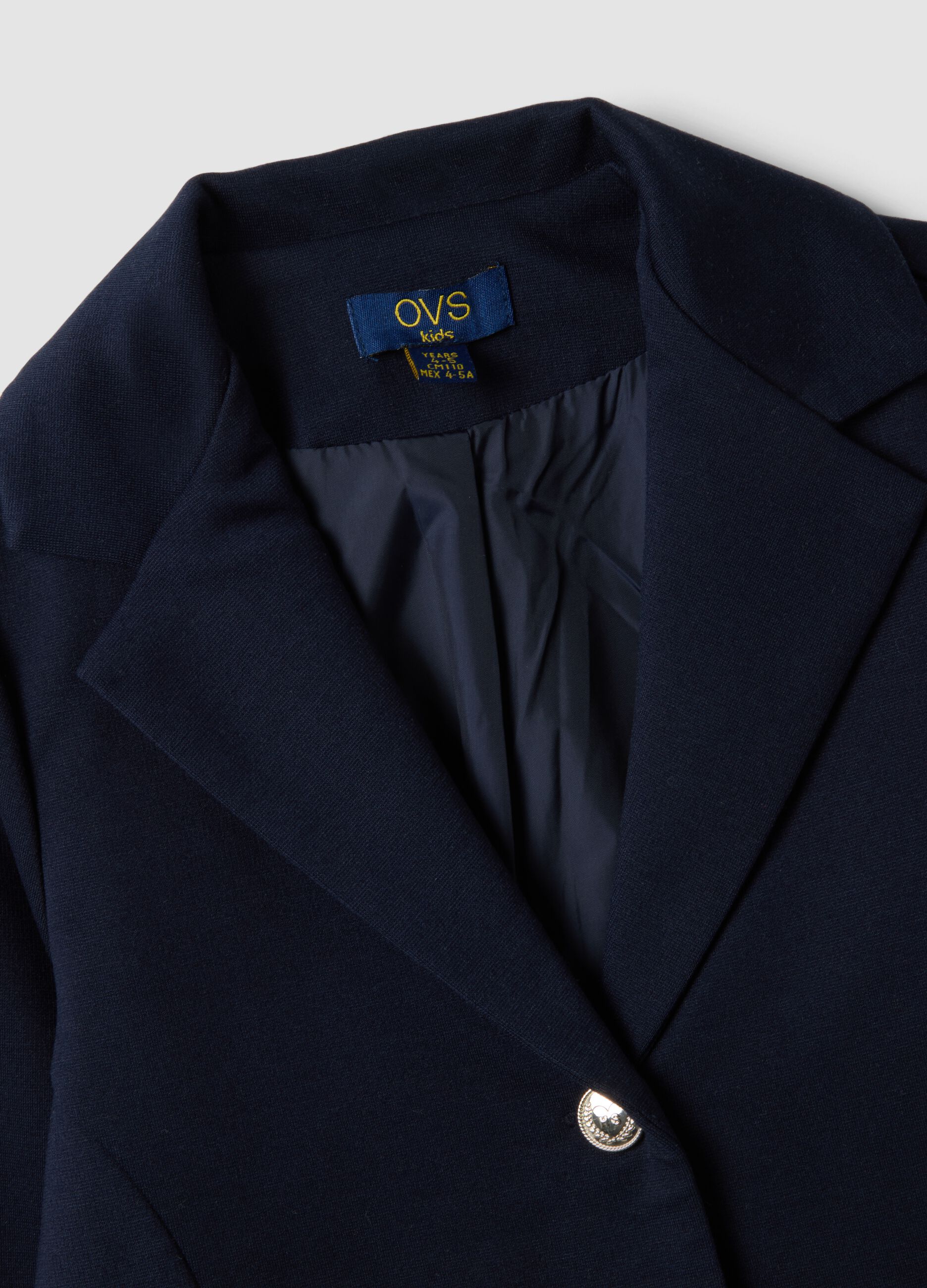Girls&rsquo; lined blue stretch viscose blazer