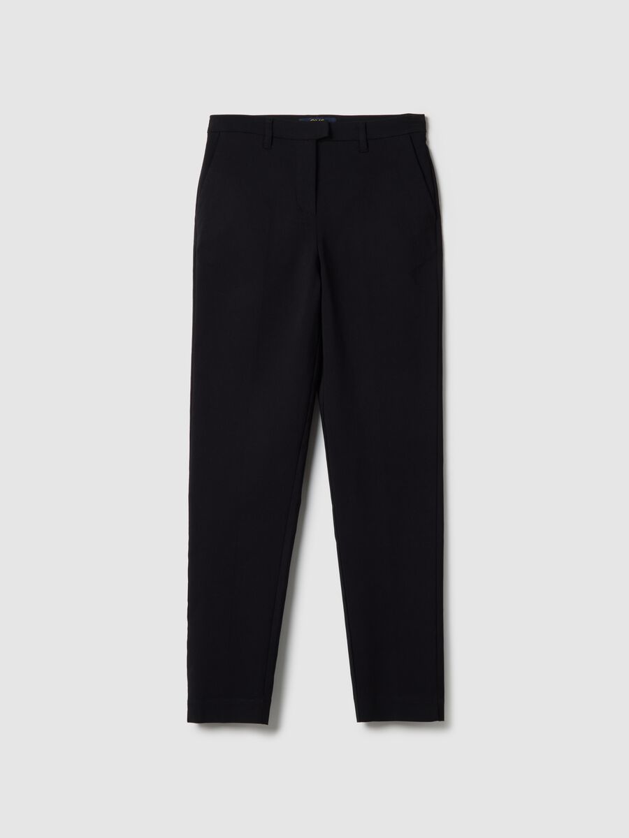 Black slim fit chino trousers_4